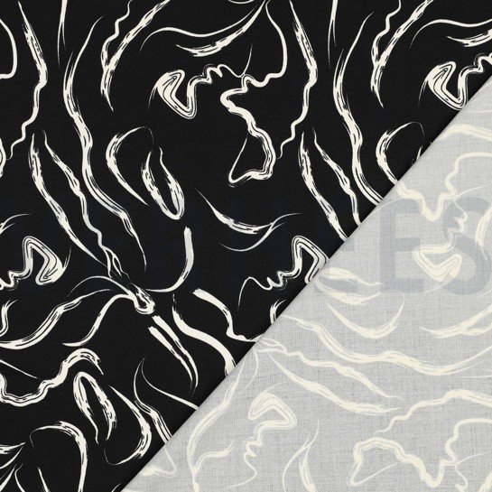 VISKOSE ROSELLA STRETCH ABSTRACT SCHWARZ #7