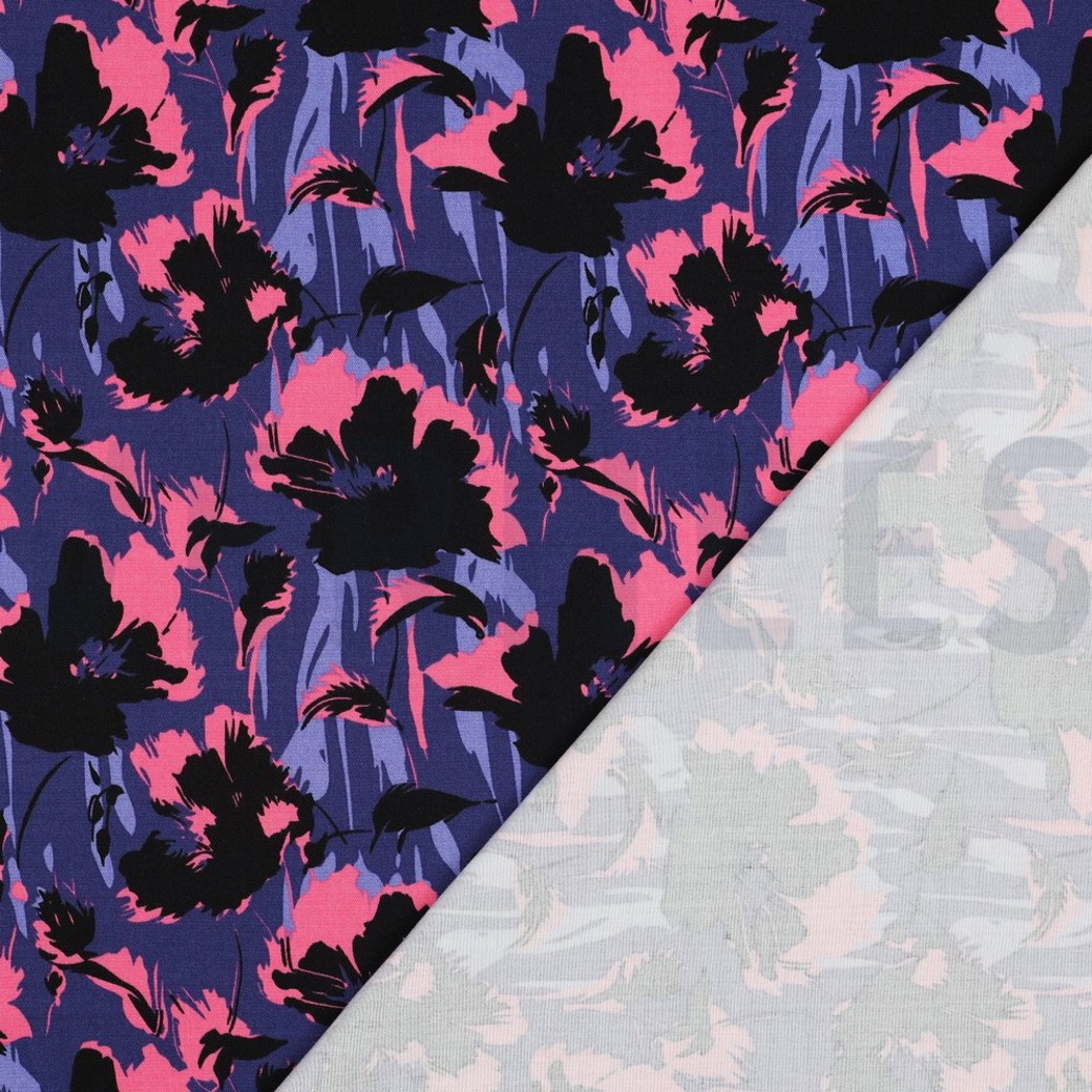 ROSELLA STRETCH FLOWERS NAVY #4