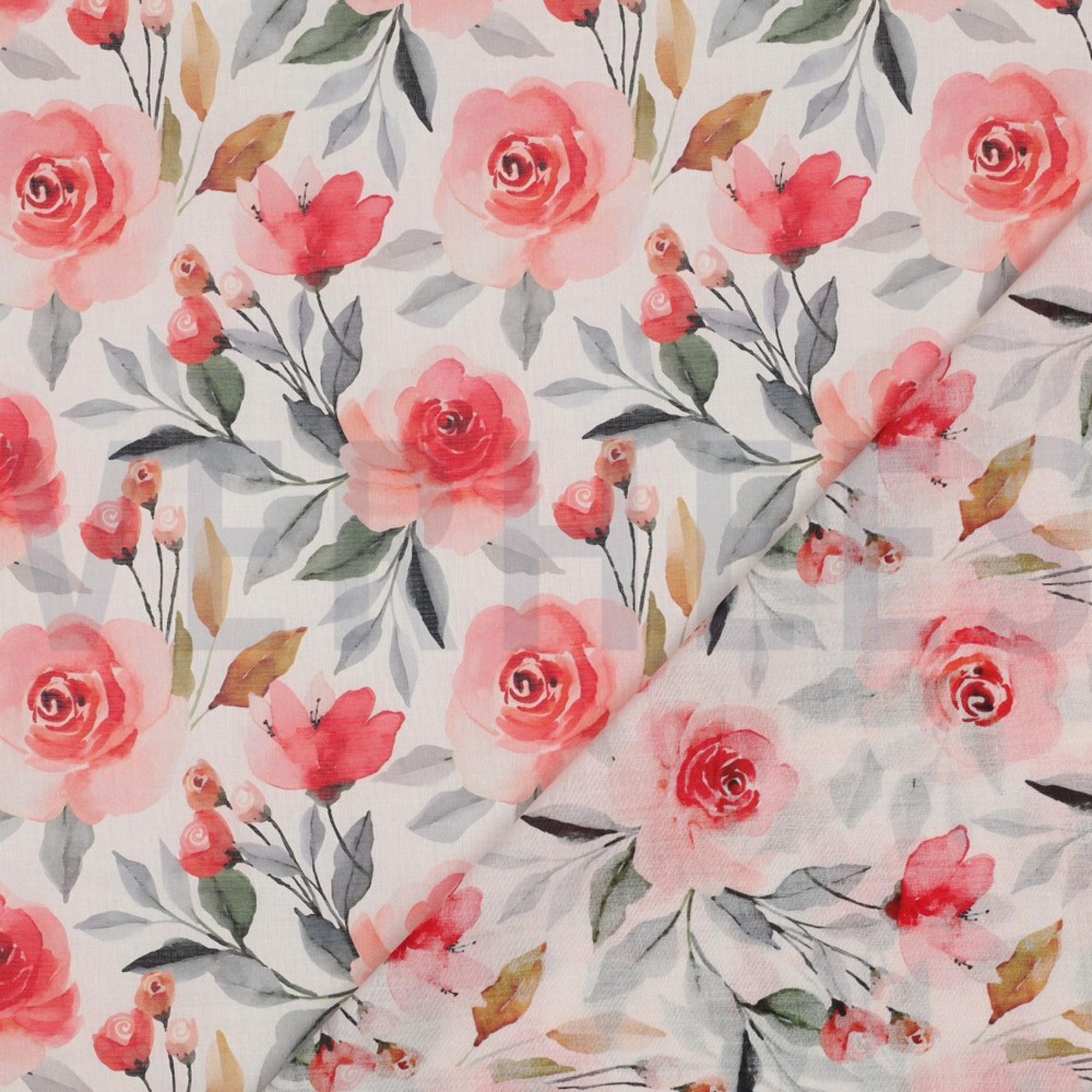COTTON VOILE DIGITAL FLOWERS WHITE (high resolution) #4