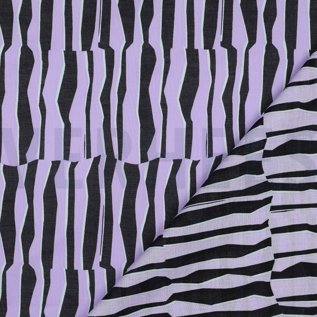 COTTON VOILE GEOMETRIC LAVENDER #4