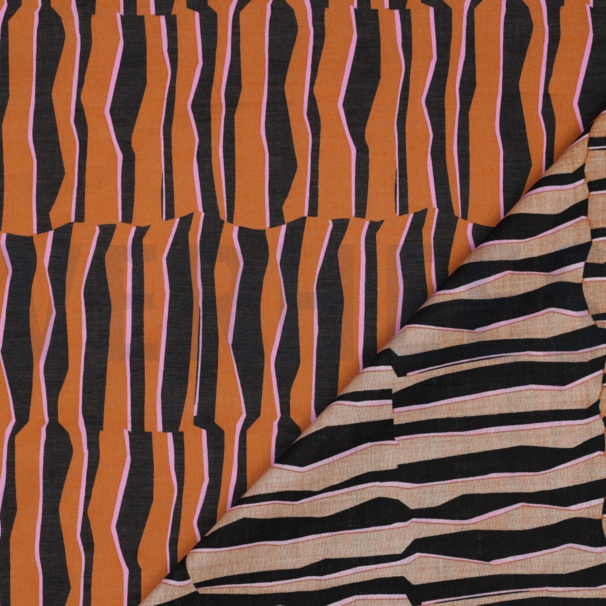COTTON VOILE GEOMETRIC BROWN (high resolution) #4