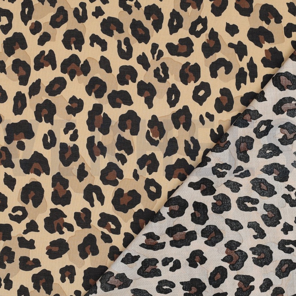 COTTON VOILE ANIMAL SKIN CAMEL #4