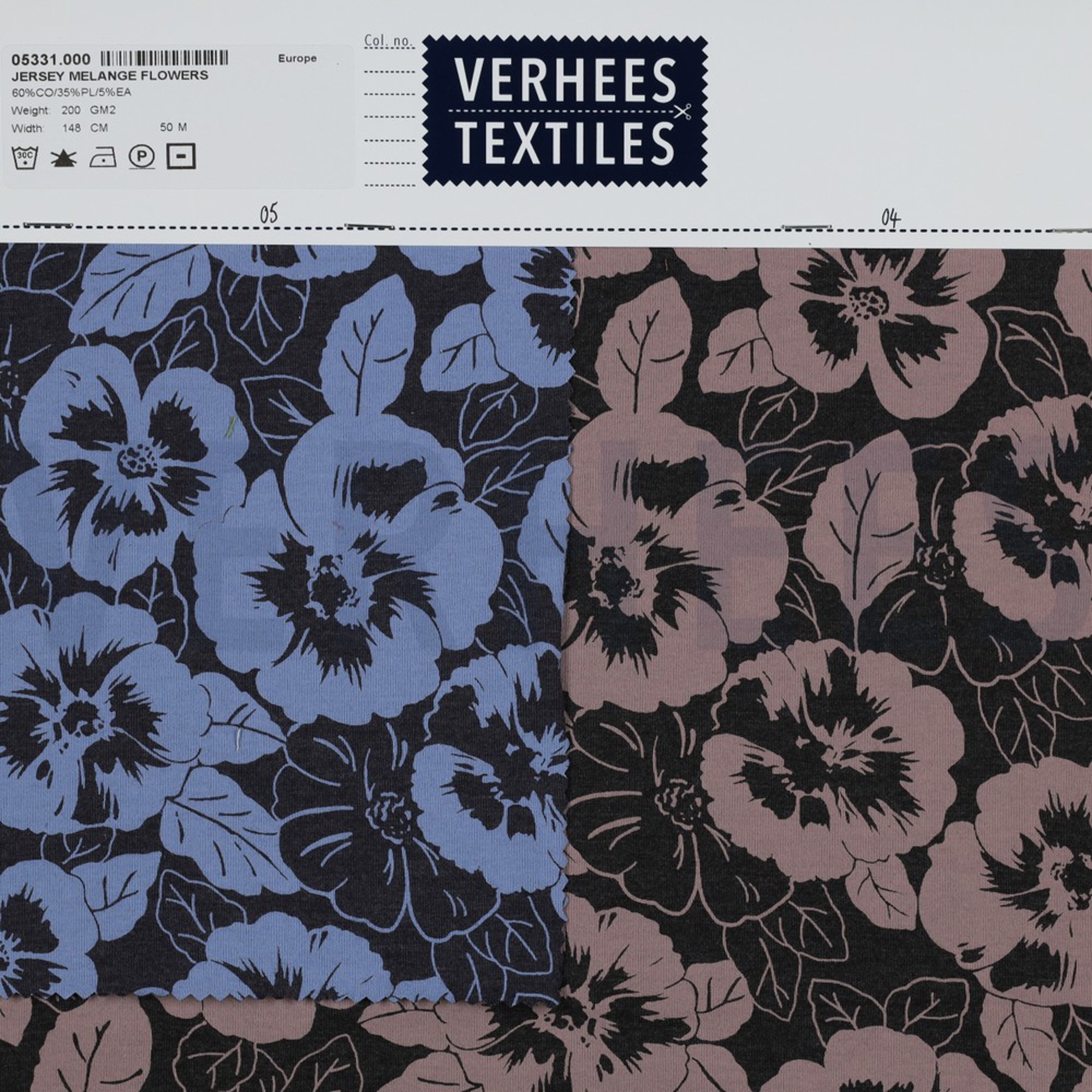 JERSEY MELANGE FLOWERS ANTHRACITE MELANGE (high resolution) #4