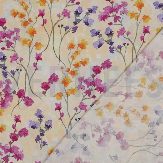 VISCOSE RADIANCE DIGITAAL BLOEMEN LICHTGEEL #7