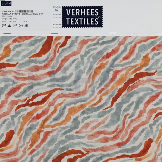 VISCOSE ROSELLA STRETCH DIGITAAL DIERENHUID ECRU #7