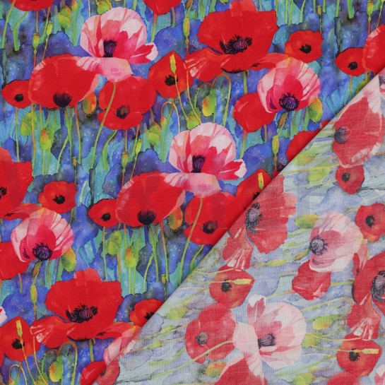 VISKOSE RADIANCE DIGITAL MOHNBLUMEN KOBALTBLAU #7