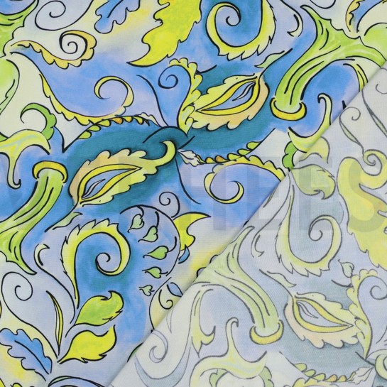 VISKOSE RADIANCE DIGITAL ABSTRAKT BLAU #7