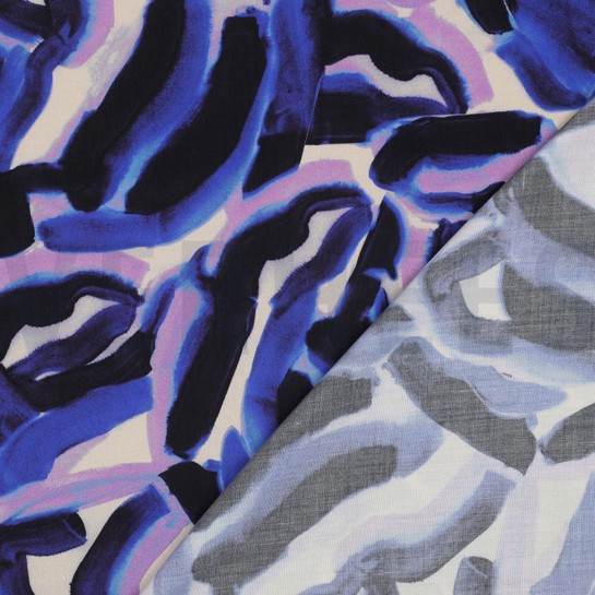 VISCOSE RADIANCE DIGITAAL ABSTRACT KOBALTBLAUW #7