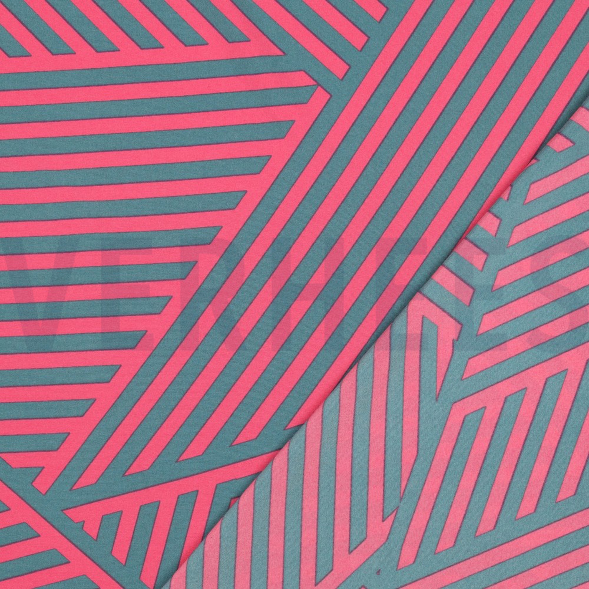MAGNOLIA STRETCH GEOMETRIC PETROL/FUCHSIA (high resolution) #4