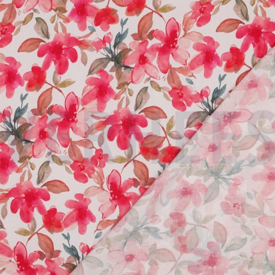 VISKOSE RADIANCE DIGITAL BLUMEN GEBROCHEN WEISS #7