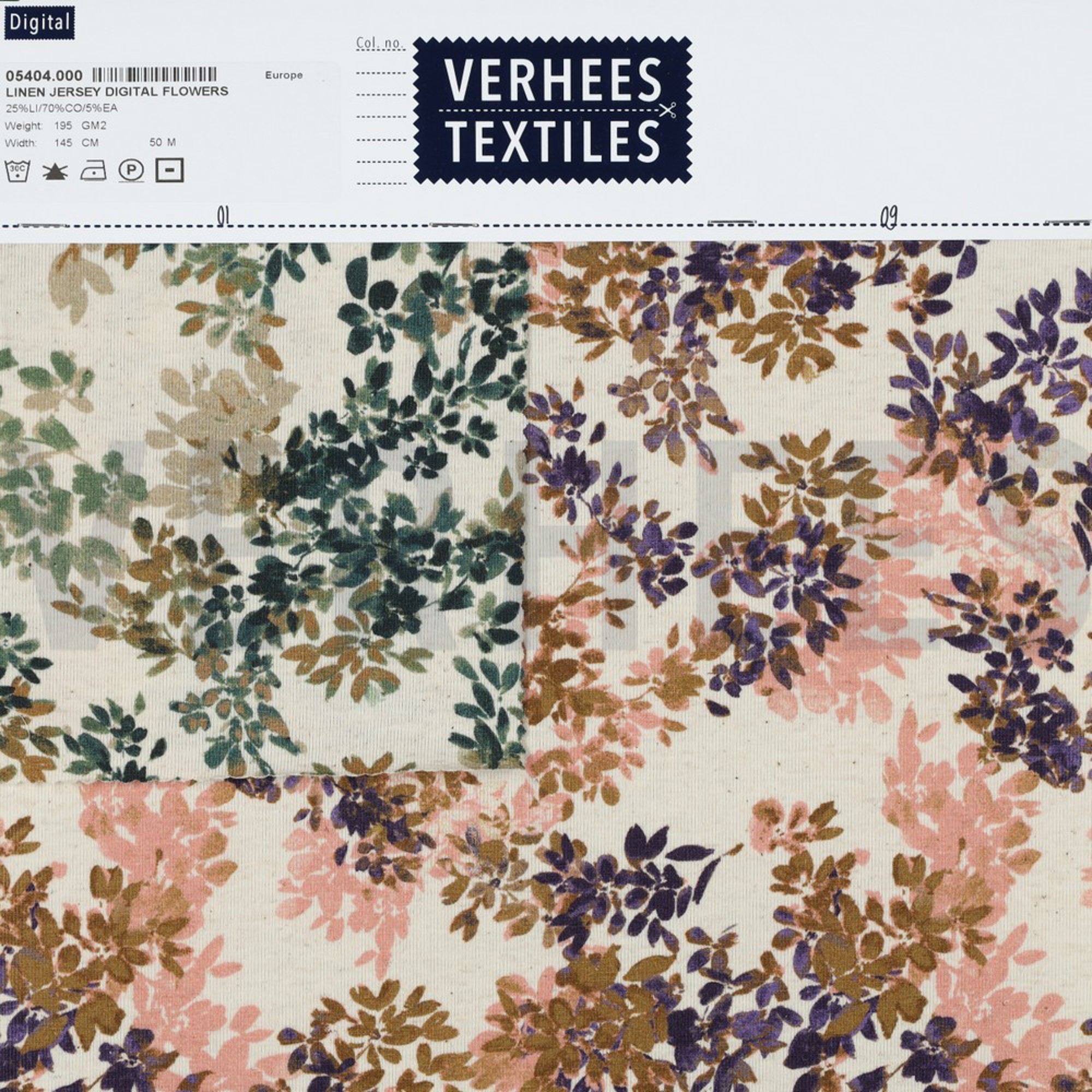 LINEN JERSEY DIGITAL FLOWERS NATURAL / LAVENDER (high resolution) #4