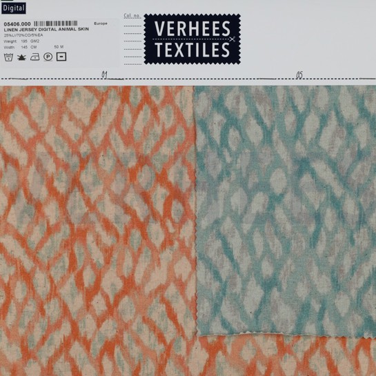 LEINEN JERSEY DIGITAL ANIMAL SKIN APRIKOSE #7