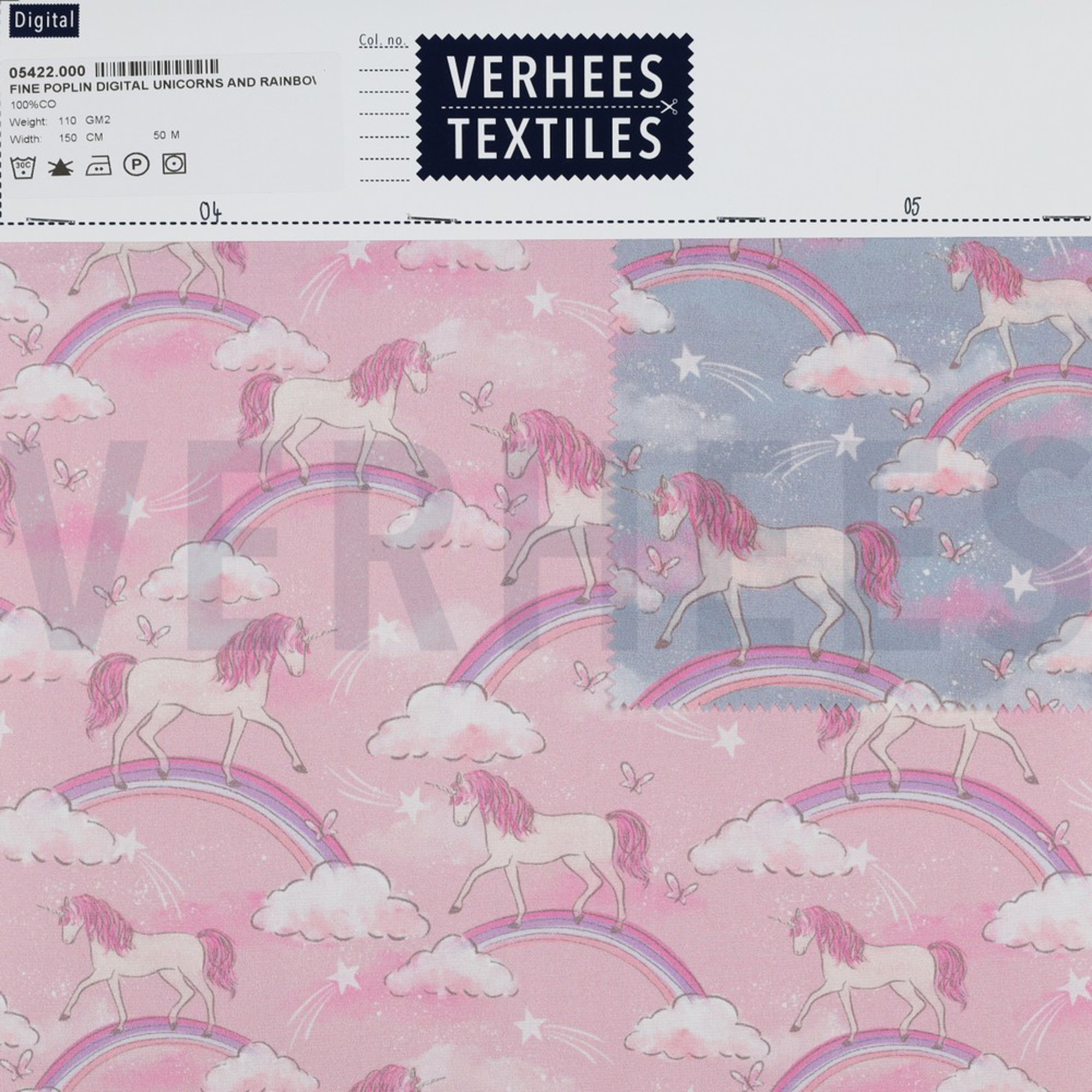 FINE POPLIN DIGITAL UNICORNS AND RAINBOWS DENIM (high resolution) #4
