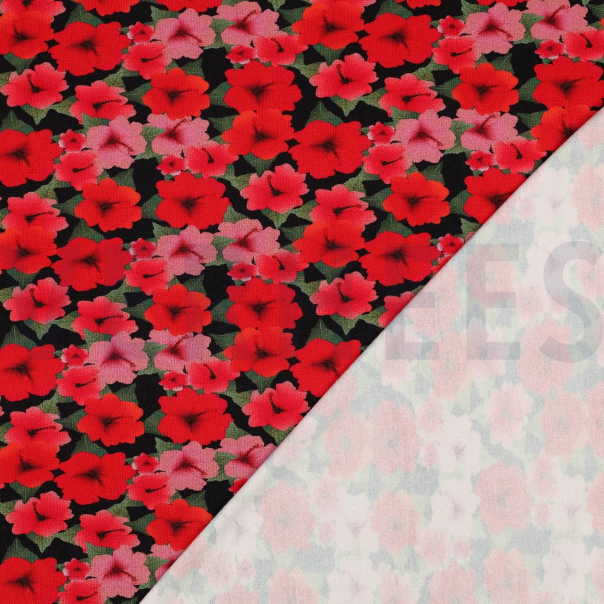 VISCOSE JERSEY DIGITAL FLOWERS RED (high resolution) #4