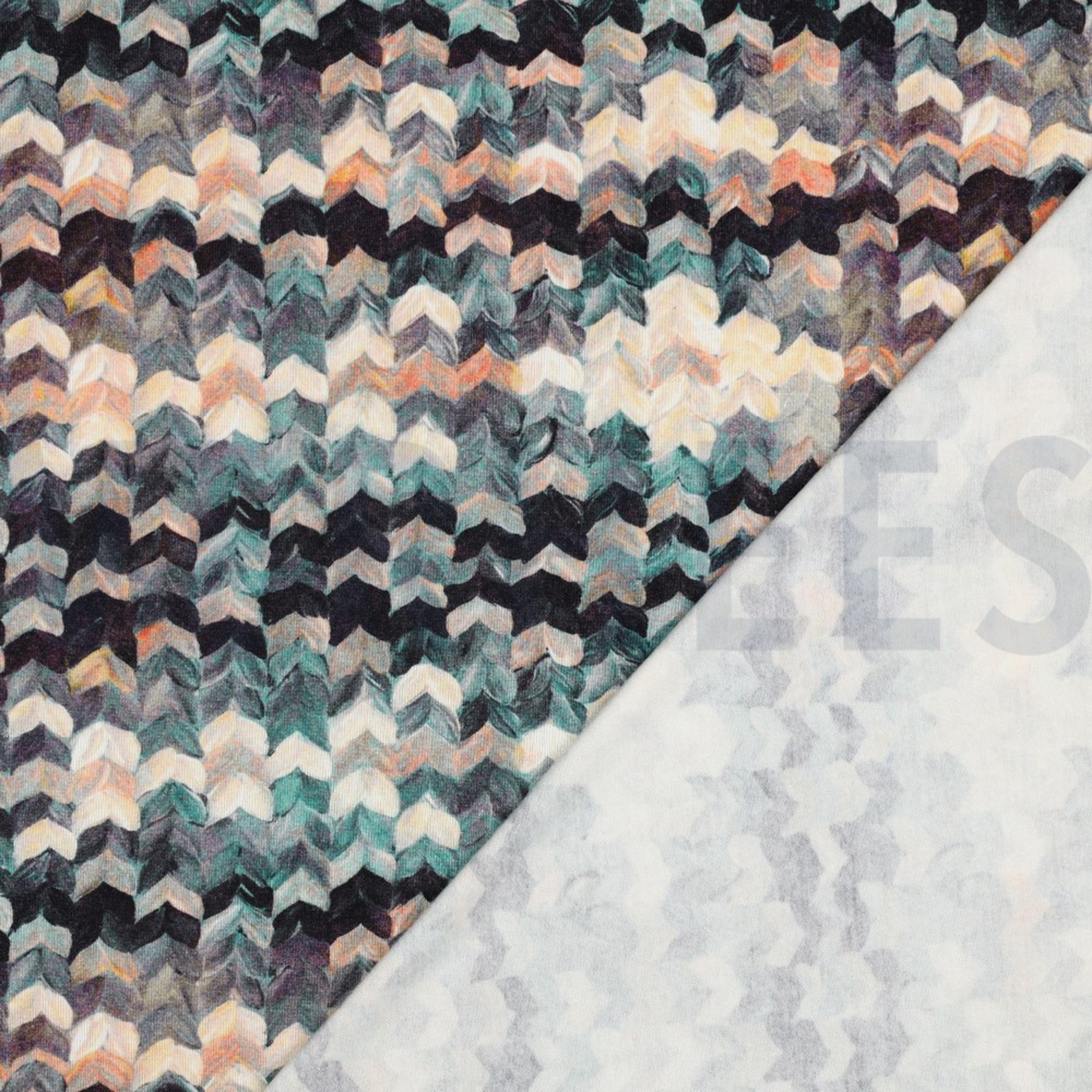 VISCOSE JERSEY DIGITAL GEOMETRIC GREEN (high resolution) #4
