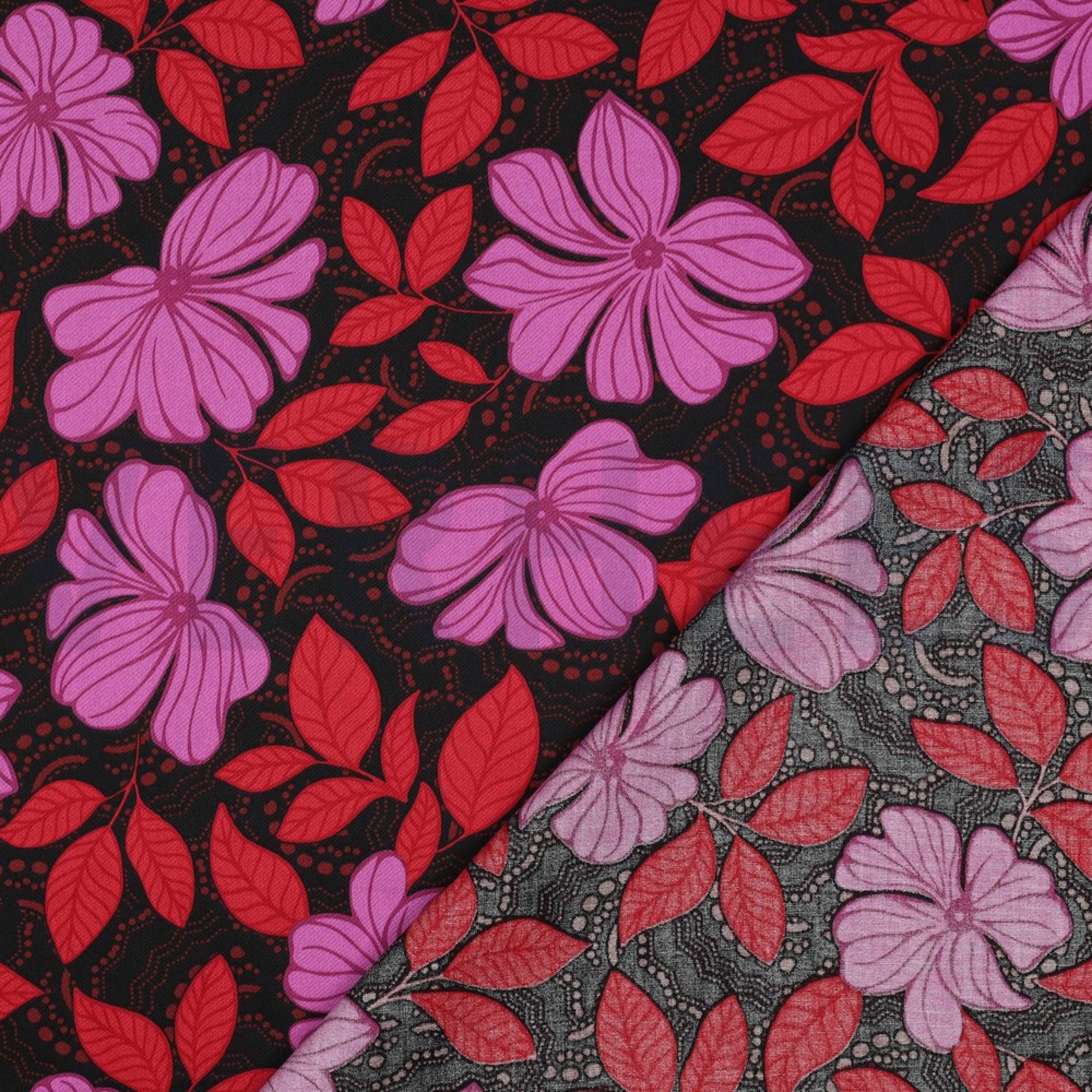 COTTON SATIN FLOWERS DARK RED (high resolution) #4