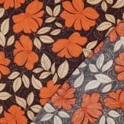 COTTON SATIN FLOWERS DARK BROWN (thumbnail) #4