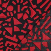 COTTON SATIN GEOMETRIC DARK RED (thumbnail) #4
