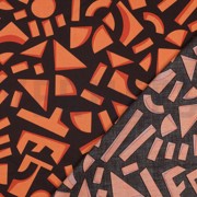 COTTON SATIN GEOMETRIC DARK BROWN (thumbnail) #4