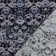 COTTON SATIN DIGITAL FLOWERS BLACK (thumbnail) #4