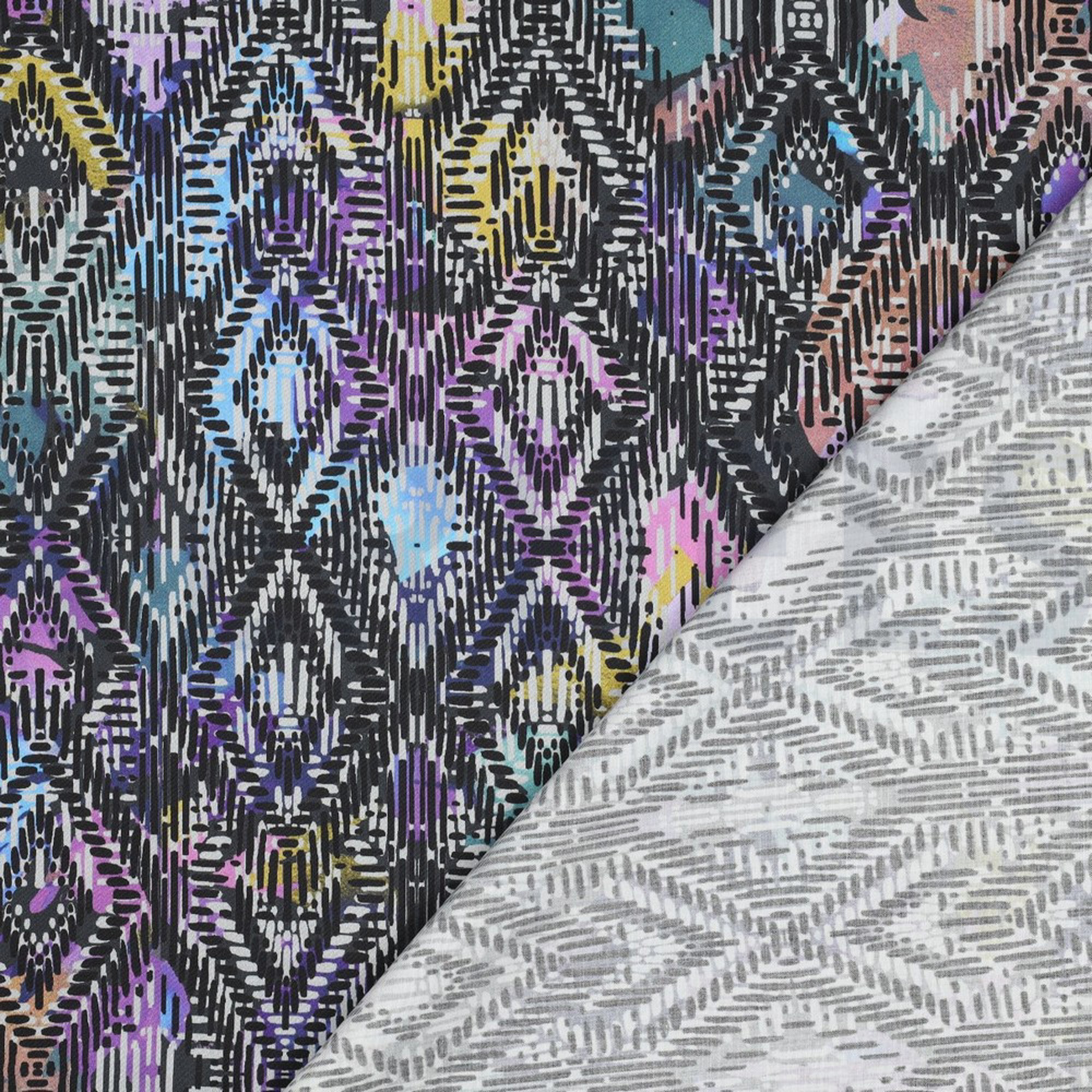 COTTON SATIN DIGITAL GEOMETRIC NAVY (high resolution) #4
