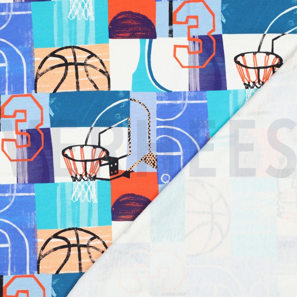 FRENCH TERRY DIGITAL BASKETBALL BLUE #4