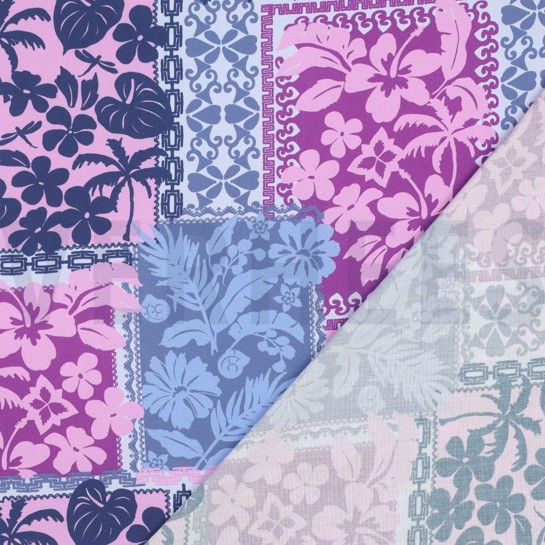 LENZING™ ECOVERO™ BLUMEN PATCHWORK LAVENDEL #7