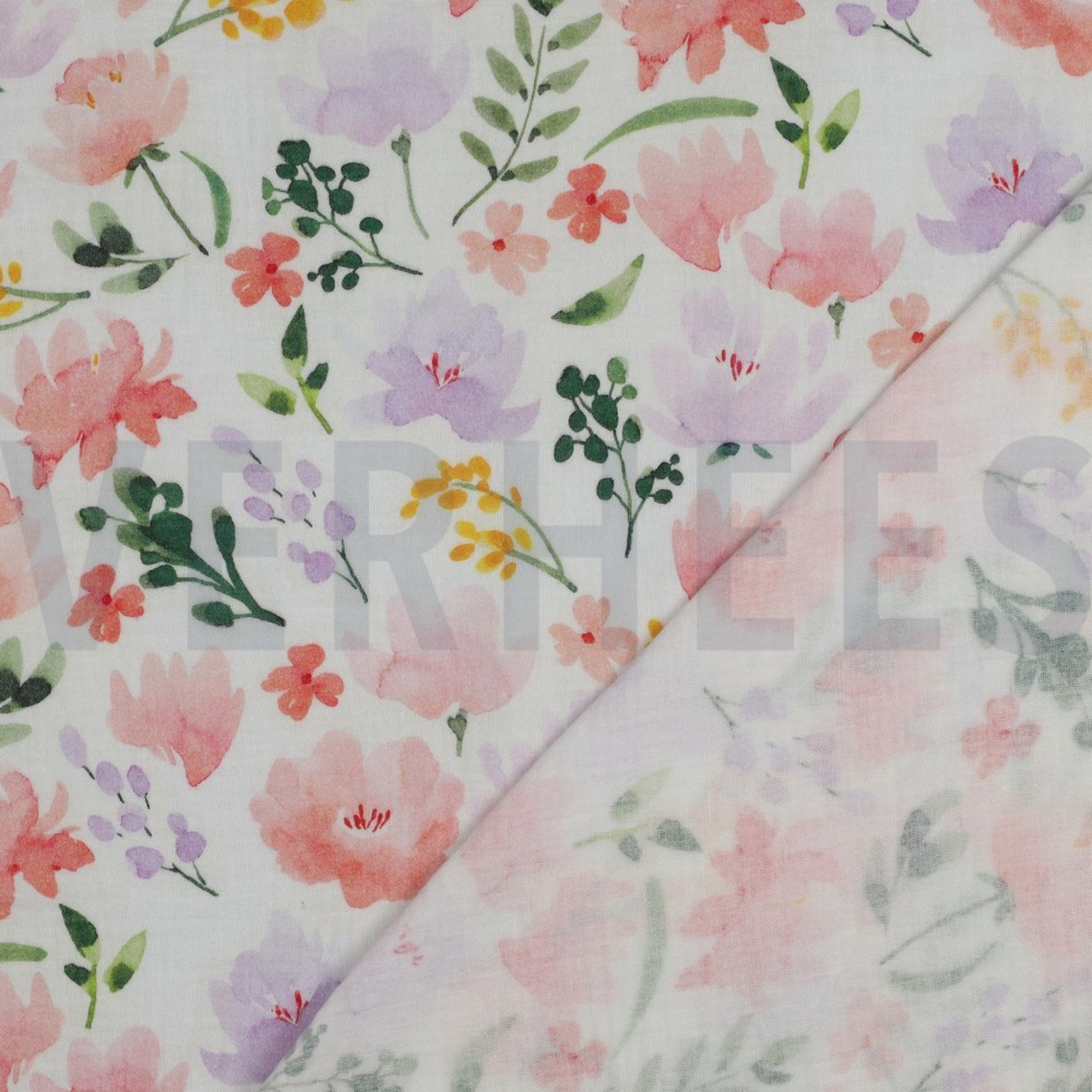 DOUBLE GAUZE DIGITAL BIG FLOWERS WHITE (high resolution) #4