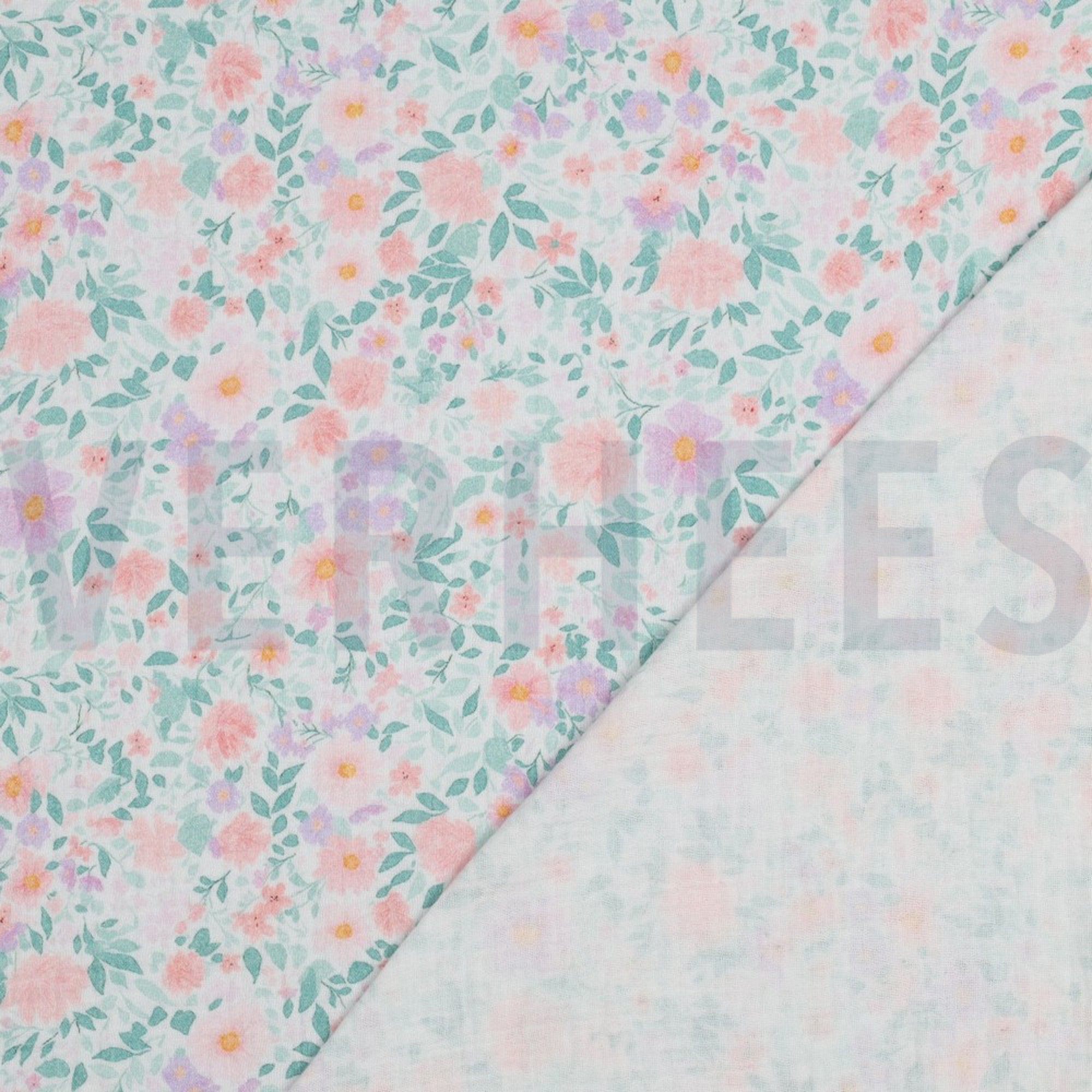 DOUBLE GAUZE DIGITAL FLOWERS WHITE (high resolution) #4