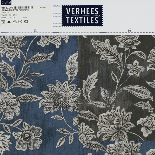 CANVAS DIGITAAL BLOEMEN BLAUW #7