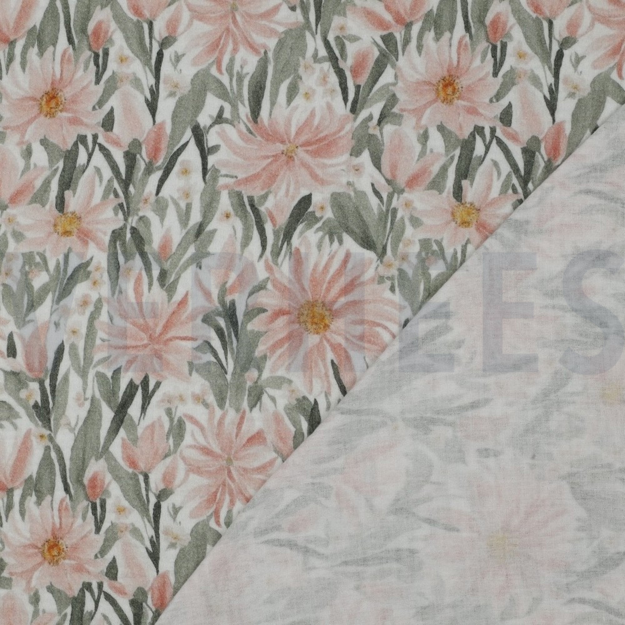 DOUBLE GAUZE DIGITAL FLOWERS WHITE (high resolution) #4