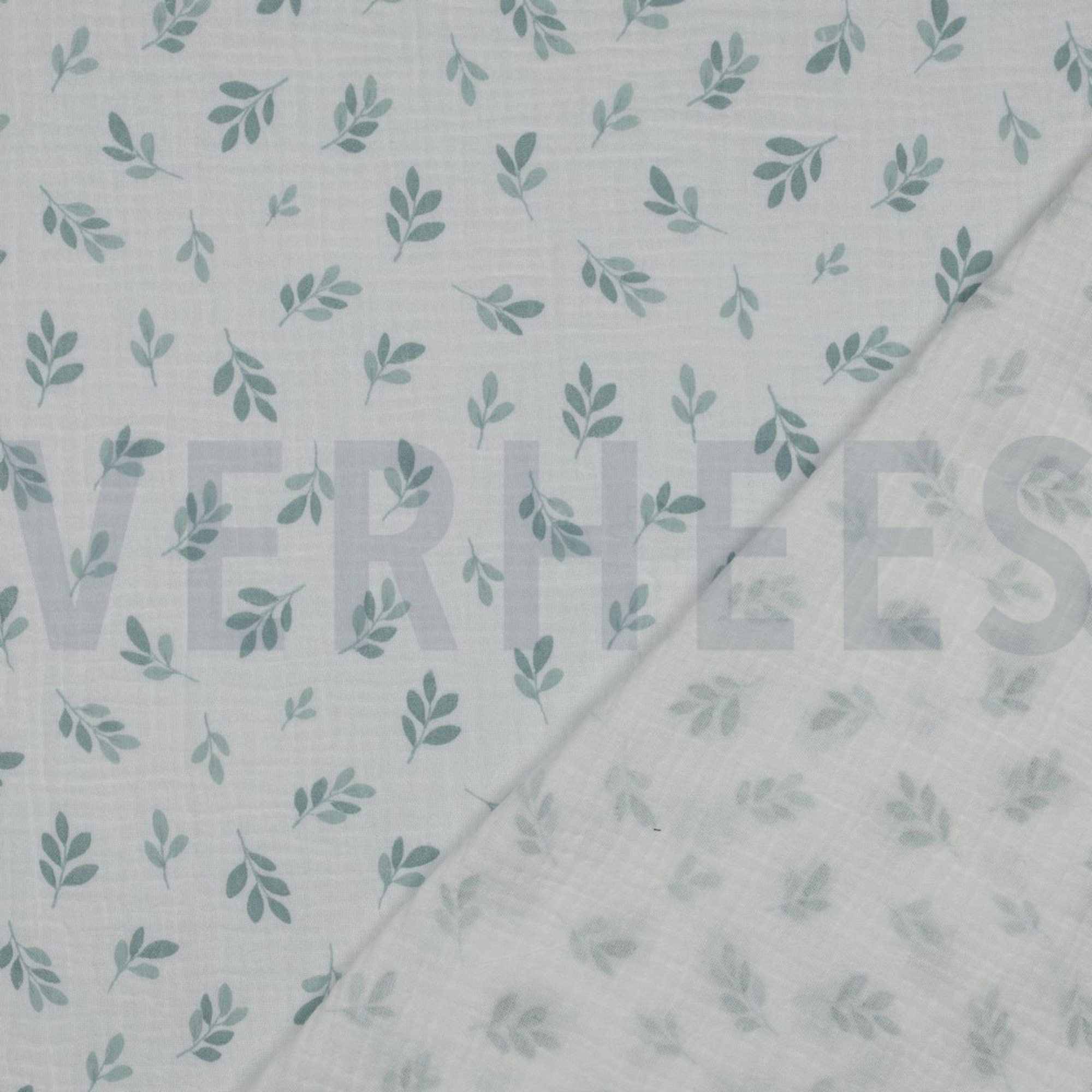 DOUBLE GAUZE LEAVES SAGE (high resolution) #4