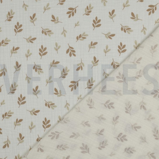 DOUBLE GAUZE LEAVES TAUPE #7