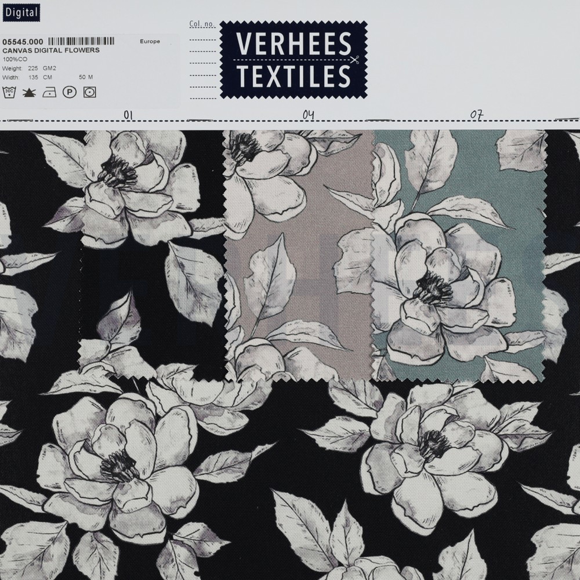 CANVAS DIGITAL FLOWERS TAUPE (high resolution) #4