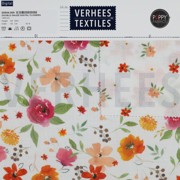 DOUBLE GAUZE DIGITAL FLOWERS WHITE / PINK (thumbnail) #4