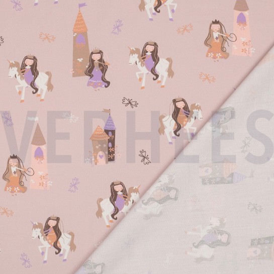 BAUMWOLLE POPELINE PRINZESSINNEN MAUVE #7