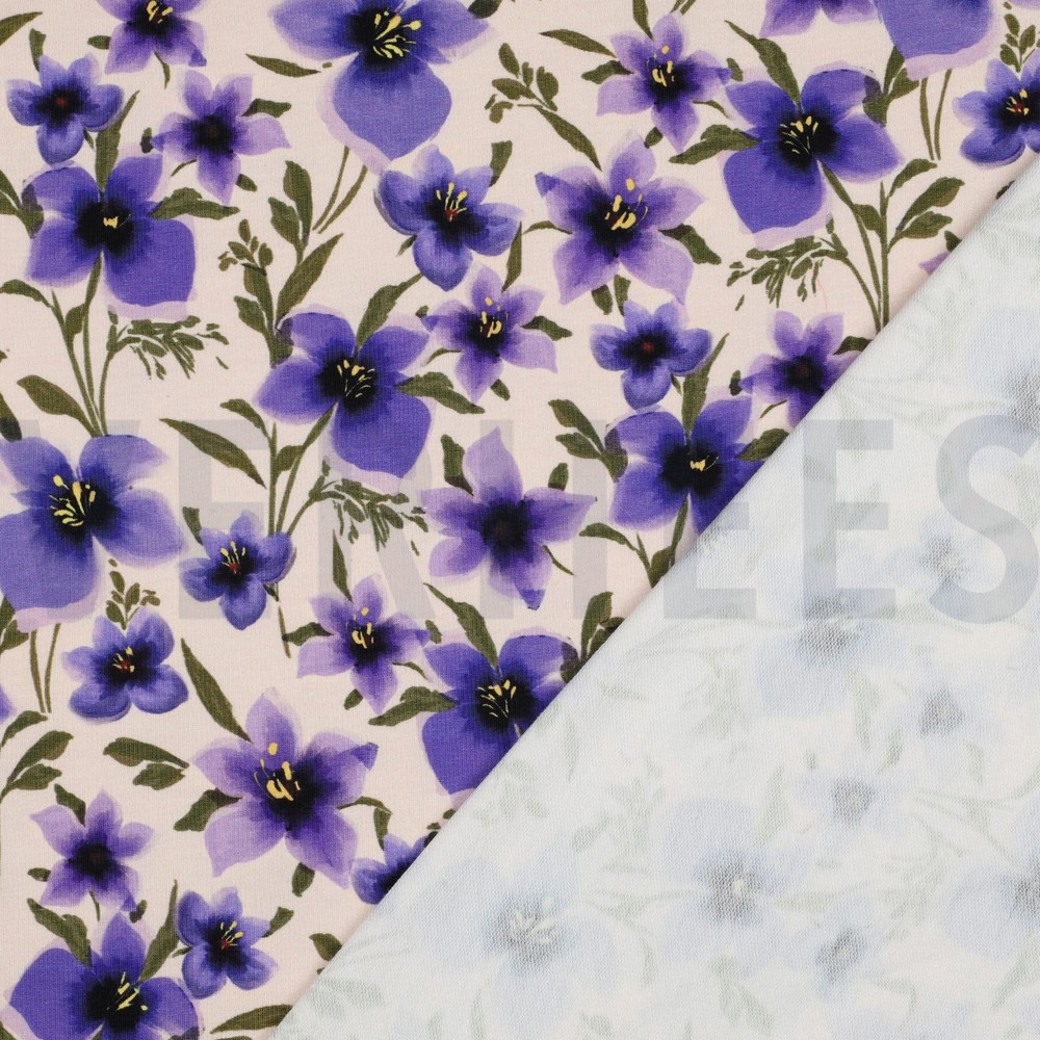 FRENCH TERRY DIGITAL FLOWERS OFF-WHITE #4