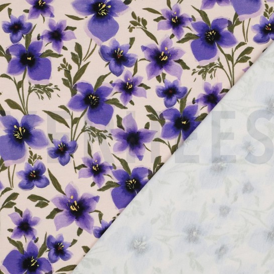 FRENCH TERRY DIGITAL FLOWERS OFF-WHITE #7