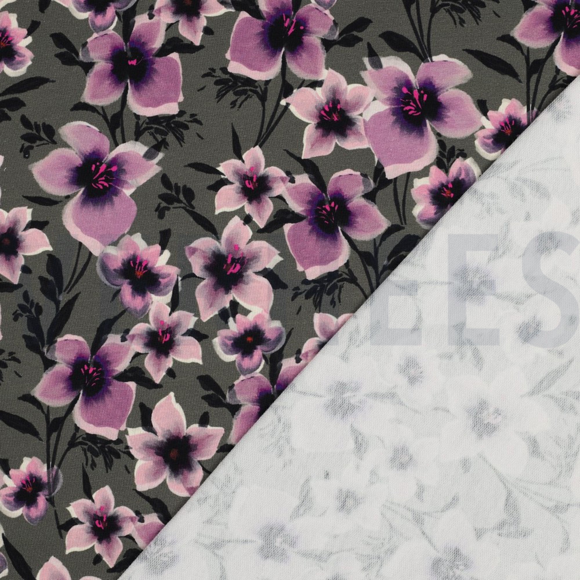 FRENCH TERRY DIGITAL FLOWERS GREEN (high resolution) #4