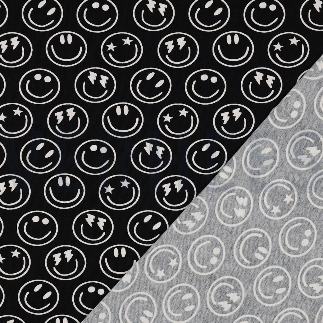 JERSEY HAPPY FACES BLACK #4