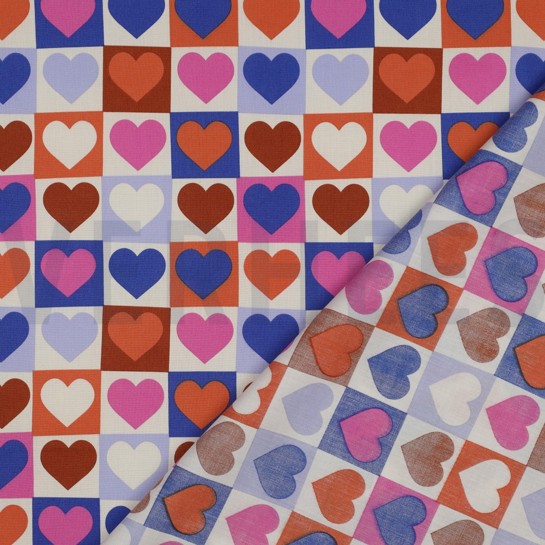 FINE POPLIN HEARTS OFF-WHITE #7