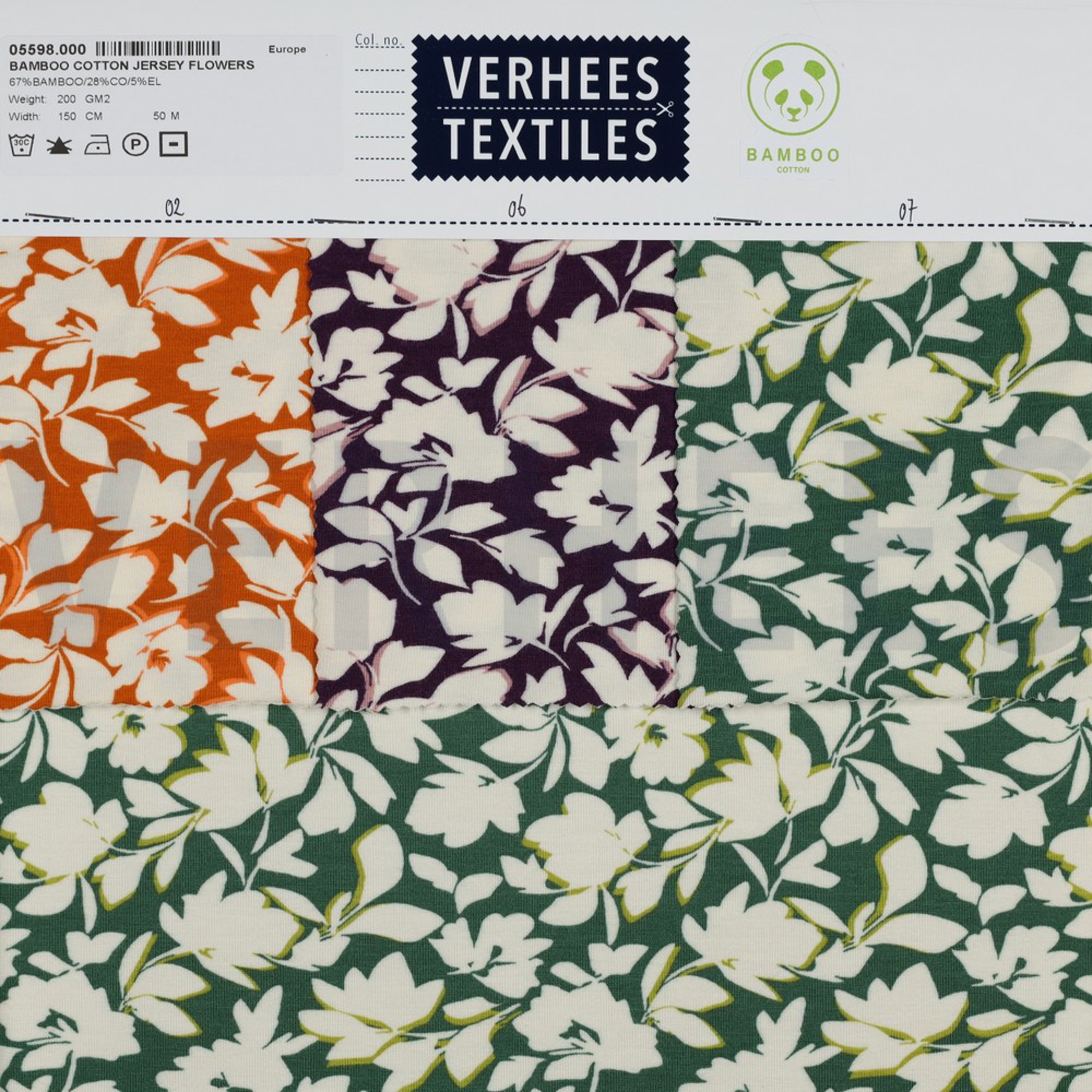 BAMBOO COTTON JERSEY FLOWERS EMERALD (high resolution) #4