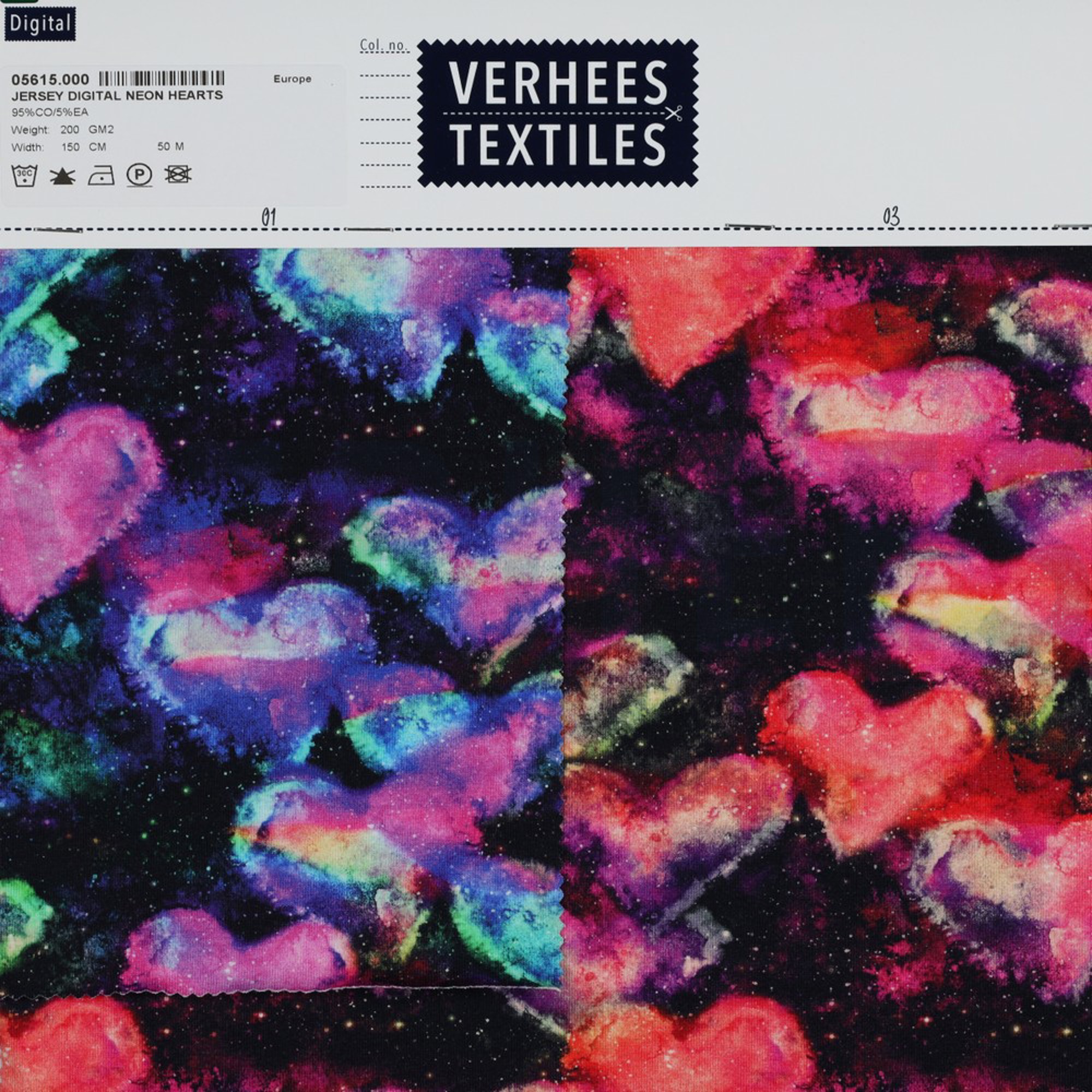 JERSEY DIGITAL NEON HEARTS NAVY / CORAL (high resolution) #4