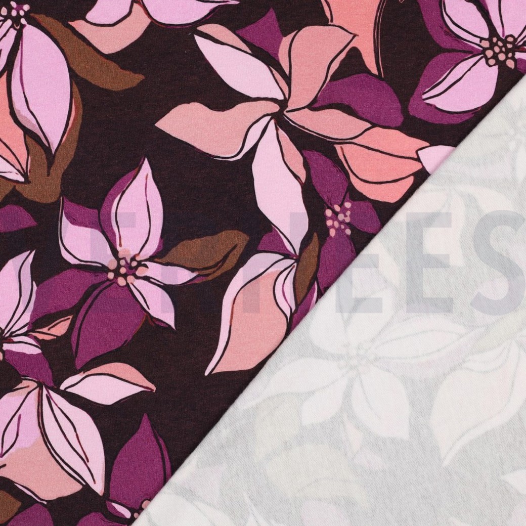 SWEAT DIGITAL FLOWERS BORDEAUX #4