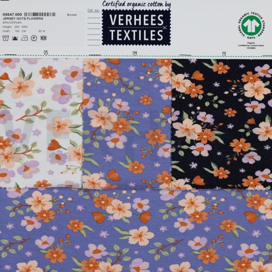 JERSEY GOTS FLOWERS NAVY #7