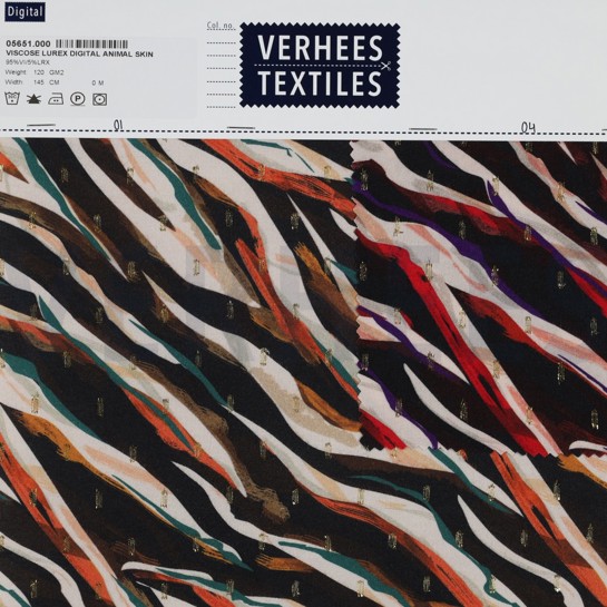 VISCOSE LUREX DIGITAAL DIERENHUID ZWART / PAARS #7