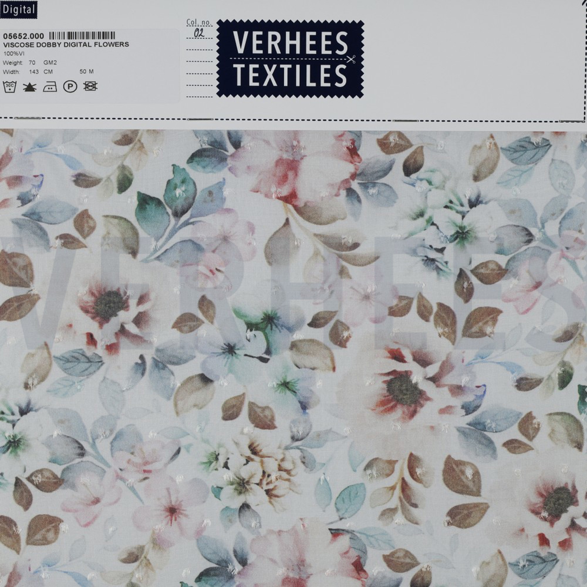 VISCOSE DOBBY DIGITAL FLOWERS WHITE (high resolution) #4