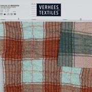 VISCOSE CRINKLE CHECK PEACH (thumbnail) #4