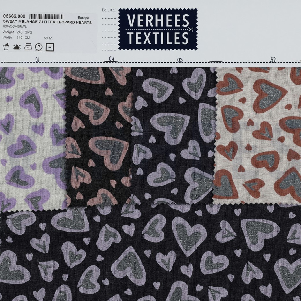 SWEAT MELANGE GLITTER LEOPARD HEARTS ANTHRACITE MELANGE #4