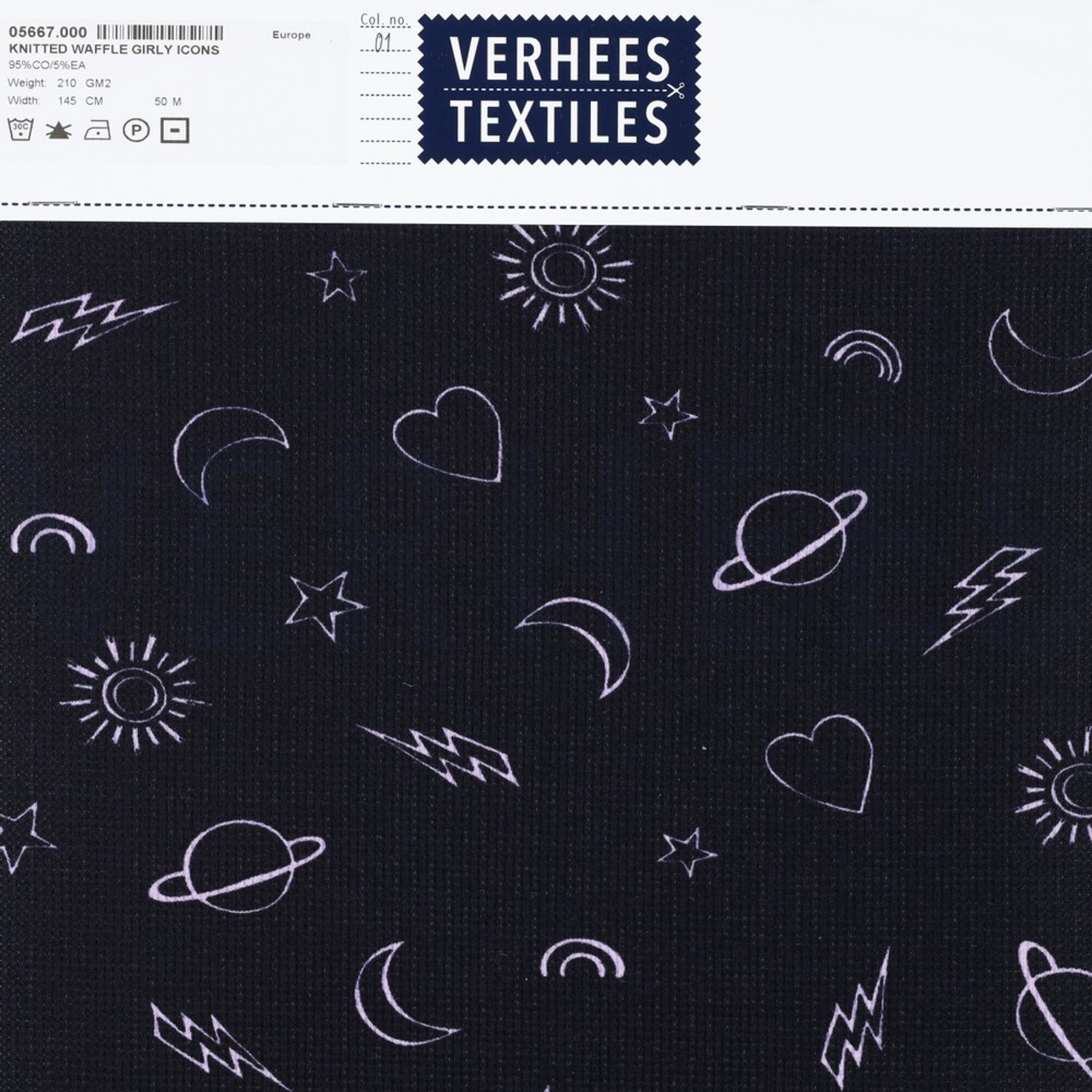 WAFFLE JERSEY GIRLY ICONS NAVY (high resolution) #4